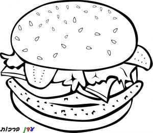 דף צביעה המבורגר עם שומשום 1jpg