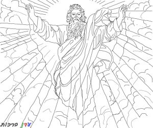 דף צביעה ימי הבריאה משה עם ים סוף 1jpg