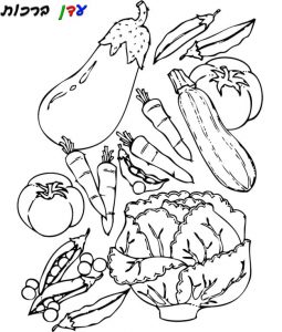 דף צביעה ירקות עם חציל 1jpg