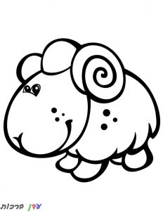 דף צביעה כבשה מכווצת עיניים 1jpg