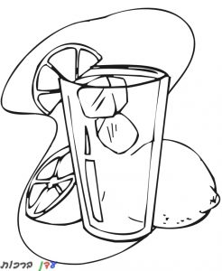 דף צביעה כוס מיצים עם לימון 1jpg