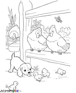 דף-צביעה-לול-חיות-כלבים-ותרנגולות-1.jpg
