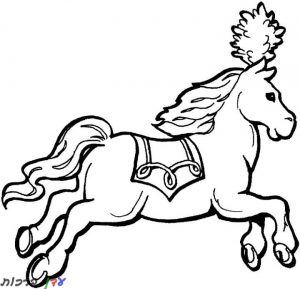 דף צביעה סוס עם משענת לגב 1jpg