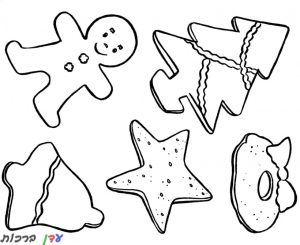 דף צביעה עוגיות בצורות שונות 1jpg