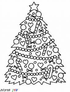 דף צביעה עץ חג המולד 1jpg