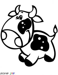דף צביעה פרות קטנה מטיילת 1jpg