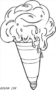דף צביעה קינוחים גלידה 1jpg