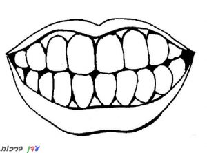 דף צביעה שפתיים עם שיניים 1jpg